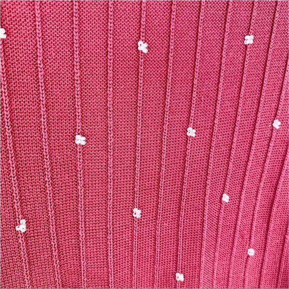 Classiques Entier Vintage Beaded Silk Burgundy Cardigan Sweater Set - Picture 4 of 11